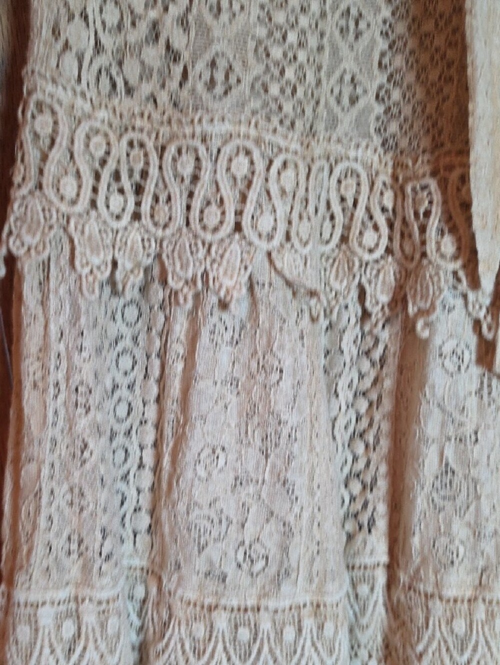 192p Boho Lace Wide-Leg Pants with Tie Waist - Cream - Picture 9 of 16